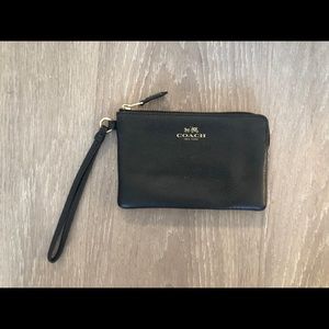 Coach Black Leather Wristlet